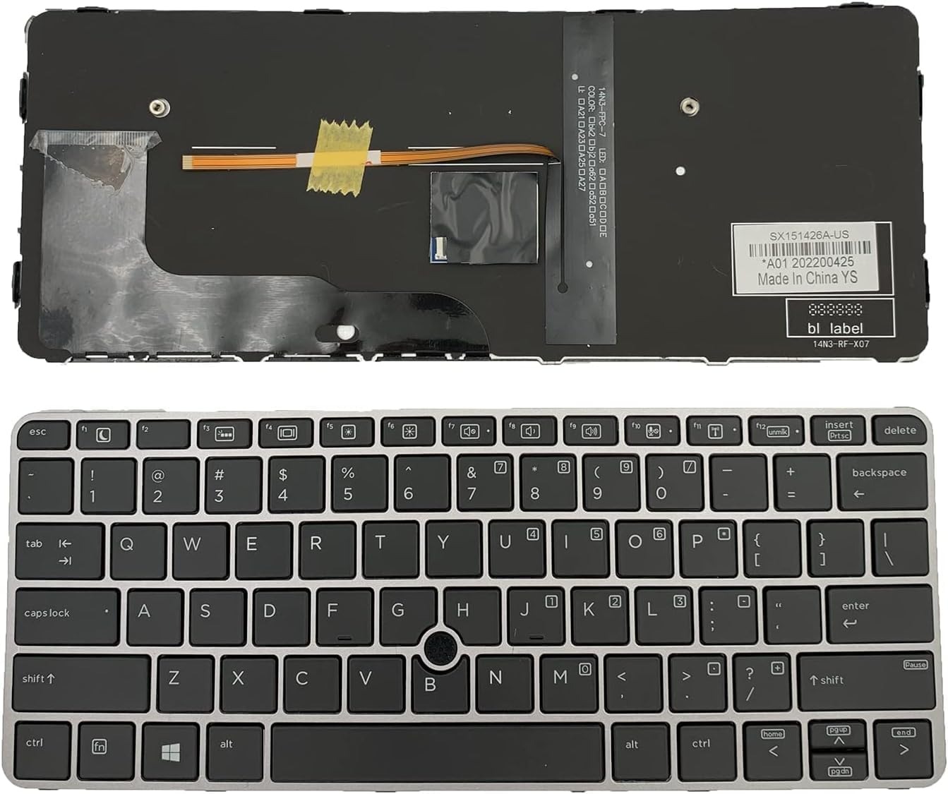 100% New 100% New US Layout with Backlight with Pointers Keyboard for HP ELITEBOOK 820 725 720 G3 G4 813302-031 826631-031